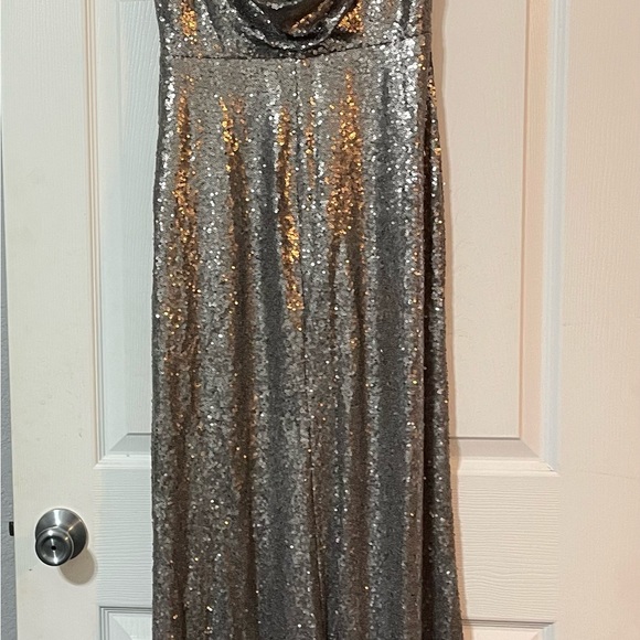 Slink and Wink Matte Silver Sequin Maxi Dress - Lulus - Picture 7 of 8